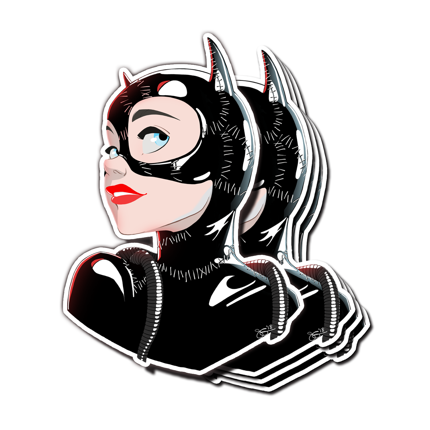 Super sassy 'Catwoman' die-cut decal with rich colors and deep bl...